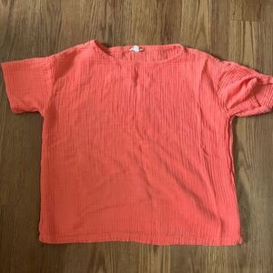 Eileen fisher short sleeve orange top.  Size M